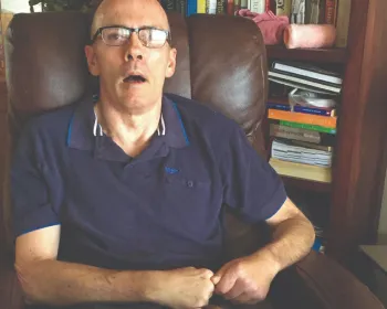 A photo of Bob after 5 years of sickness, visibly unwell